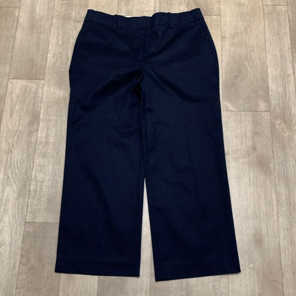 Womens Talbots Chelsea Straight Leg‎ Navy Blue Crop Casual Work Pants